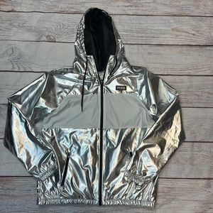 Victoria’s Secret PINK Retired Full Zip Metallic Jacket Windbreaker Size XS
